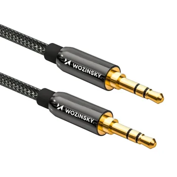 Garso laidas Wozinsky 2x 3.5 mm mini jack AUX 1.5 m, juodas