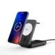 3mk MagRocket 3-in-1 15W Qi2 MPP MagSafe belaidis įkroviklis, juodas