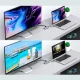 Choetech HUB-M15 9-in-1 USB-C šakotuvas (HDMI, VGA, RJ45, SD/TF), pilkas