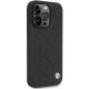 BMW Leather Quilted dėklas iPhone 14 Pro, juodas