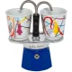 Bialetti Mini Express Kandinsky moka kavinuko rinkinys su 2 puodeliais