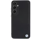 BMW Signature Leather Crossing Lines dėklas Samsung Galaxy S24+ telefonui, juodas