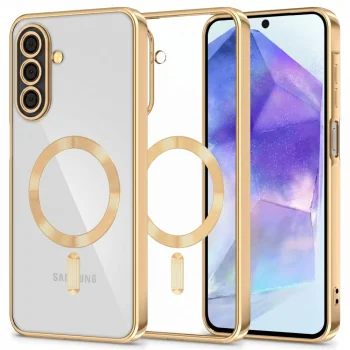 Tech-Protect MagFlex MagSafe dėklas Samsung Galaxy A27 5G, skaidrus / auksinis