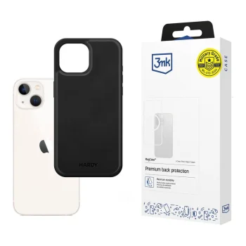 3mk Hardy Silky Leather MagCase dėklas Apple iPhone 13, juodas