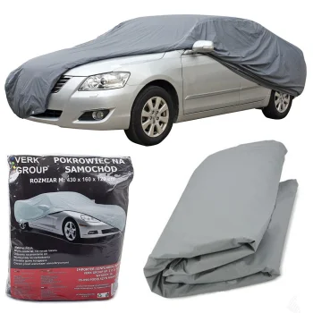 Vandeniui atsparus automobilio uždangalas PEVA, dydis M (430 x 160 x 120 cm), sidabriškai pilkas