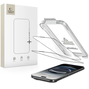 Apsauginis stiklas Tech-Protect iPhone 17 Air Quick Set+ (2 vnt.), juodas