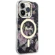 Guess dėklas iPhone 14 Pro telefonui Flower MagSafe, juodas
