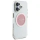 Guess IML Metal Colored Circle Classic Logo MagSafe dėklas iPhone 16, rožinis