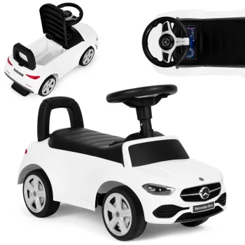 Multistore Mercedes C Class vaikiškas pasispundžiamas automobilis, baltas