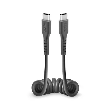 SBS spiralinis USB-C į USB-C laidas, 0.17-0.5 m, juodas