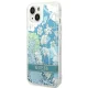 Guess Flower Liquid Glitter dėklas iPhone 14 telefonui, žalias