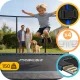 Rectangular Garden Trampoline 12x8ft 366x244cm with Net Neo-Sport