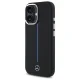 Mercedes dėklas iPhone 16 telefonui Silicone Blue Stripe MagSafe, juodas