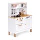 Didelė medinė žaislinė virtuvėlė Ecotoys 7275 su garsu ir LED, 7 priedai