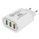 Sieninis įkroviklis Maclean MCE479 W, Quick Charge 3.0, 3x USB, baltas