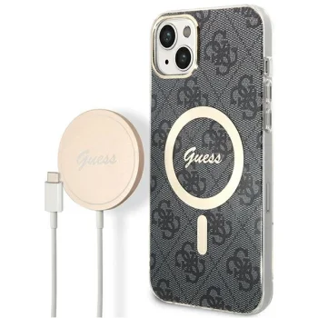 Dėklo ir įkroviklio rinkinys Guess GUBPP14SH4EACSK, skirtas iPhone 14, juodas
