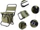 Folding Fishing and Camping Chair with Cooler Bag, Khaki Green