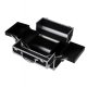 Aluminum Cosmetic Case CA34B Silver-Black