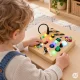 Medinė lavinamoji lenta ECOTOYS su LED šviesomis ir jungikliais