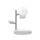 Joyroom JR-W23 „4-in-1“ Qi2 belaidžio įkrovimo stotelė su naktine lempute, balta