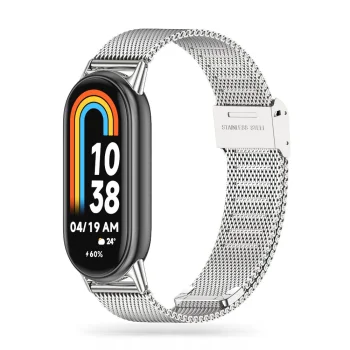 Tech-Protect MilaneseBand dirželis, skirtas Xiaomi Smart Band 8 / 8 NFC, sidabrinis