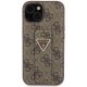Guess dėklas iPhone 15 telefonui Grip Stand 4G Triangle Strass, rudas