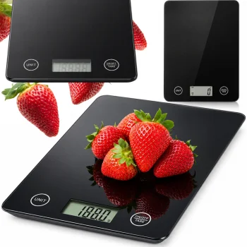 Elektroninės virtuvinės svarstyklės su LCD ekranu, 5kg/1g