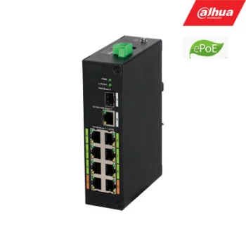 Dahua DH-LR2110-8ET-120 8 prievadų ePoE jungiklis su 1G Uplink