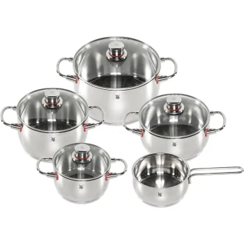 WMF Quality One 5-Piece Cookware Pot Set, Silver