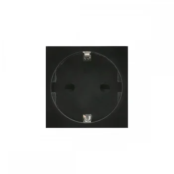 Maclean MCE719B F tipo („Schuko“) potinkinis elektros lizdas stikliniams rėmeliams, 250 V / 16 A, juodas