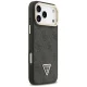 Guess 4G PU Triangle Logo & Stand Camera MagSafe dėklas iPhone 17 Pro Max, juodas