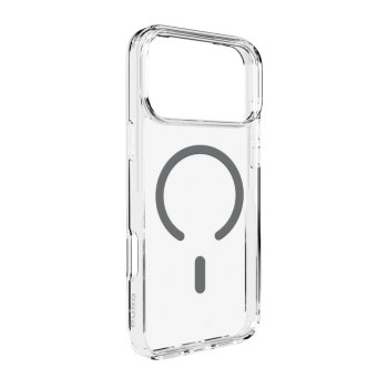 Puro Lite Mag dėklas iPhone 17 Pro telefonui su MagSafe, skaidrus su pilku žiedu