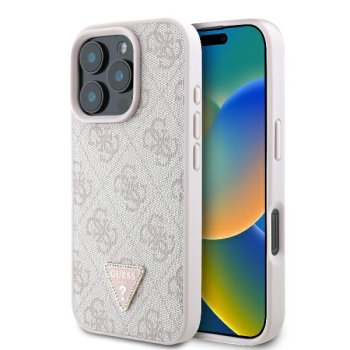 Guess 4G Triangle Strass MagSafe Case for iPhone 16 Pro Max, Pink