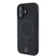 Mercedes-Benz dėklas iPhone 16 telefonui, Plain Smooth Leather MagSafe, juodas