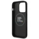 BMW dėklas iPhone 14 Pro telefonui Leather Stamp Tricolor MagSafe, juodas