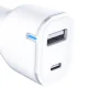 3mk Protection automobilinis įkroviklis 20W USB-A ir USB-C, baltas