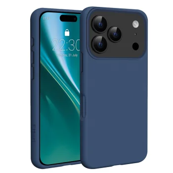 Dėklas Etteri Silicone Mag telefonui Apple iPhone 17 Pro / 18 Pro, tamsiai mėlynas