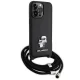 Karl Lagerfeld dėklas iPhone 15 Pro Max su virvele, juodas