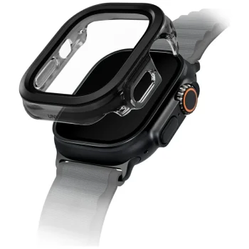 Uniq Voute apsauginis dėklas su stiklu Apple Watch Ultra 49mm, juodas