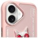 Nimmy Glasses Cool Cat dėklas telefonui iPhone 16, rožinis
