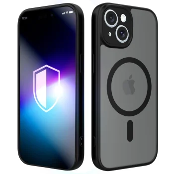 3mk Misty MagCase for iPhone 14, MagSafe Compatible, Black