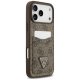 Guess 4G Nauble Card Triangle dėklas iPhone 17 Pro Max, rudas
