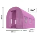 Sodo šiltnamio tunelis Case 123404, 2x3 m (6 m²), rožinis