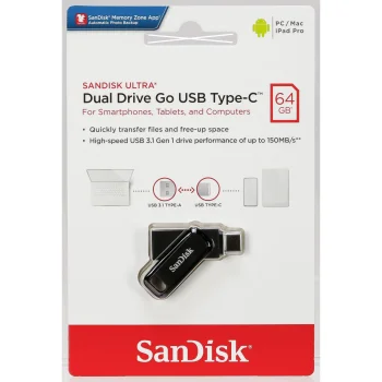 SanDisk Ultra Dual Drive Go 64GB USB Type-C atmintinė SDDDC3-064G-G46, juoda