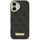 Dėklas Guess 4G Logo Plate MagSafe, skirtas iPhone 17, juodas