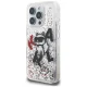 Karl Lagerfeld Liquid Glitter Choupette dėklas iPhone 16 Pro Max, skaidrus