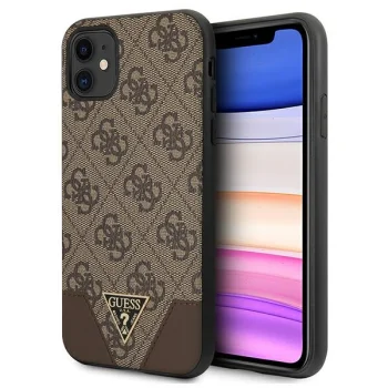 Guess 4G Triangle dėklas, skirtas Apple iPhone 11 / Xr, rudas