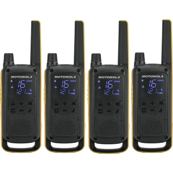 Nešiojamųjų radijo stotelių komplektas Motorola Talkabout T82 Extreme Quad Pack (4 vnt.), geltonas