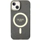 Guess dėklas iPhone 14 Plus telefonui Glitter Gold MagSafe, juodas
