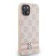 DKNY dėklas iPhone 15 / 14 / 13 modeliams Checkered Mono Pattern, rožinis